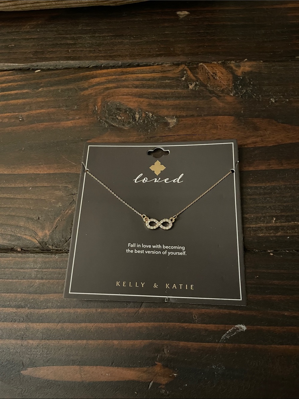 Kelly & Katie Gold Infinity Pendant Necklace with Clear Stones D04 6700